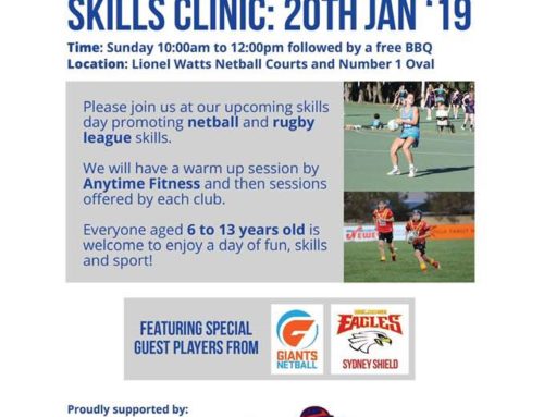 Netball & Rugby League Skills Clinic: 20th Jan ‘19